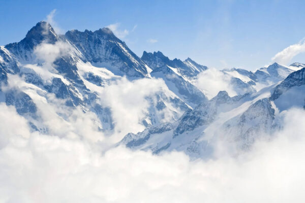 Alpine Alps mountain landscape at Jungfraujoch, Top of Europe Switzerland
